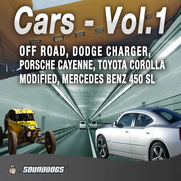 Porsche, Cayenne SUV 2002, Up Stop, Fast, 56 MPH, Approach Tires Rock Crackles, Stop Smooth, Dirt Crunch, Idle, Close Up, Exterior, V8 Automatic 4, 5 Liters, BG Faint Bird Chirps, Cars Specific — Sounddogs Sound Effects